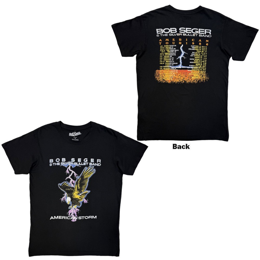 Bob Seger & The Silver Bullet Band - American Storm Heren Tshirt - Zwart